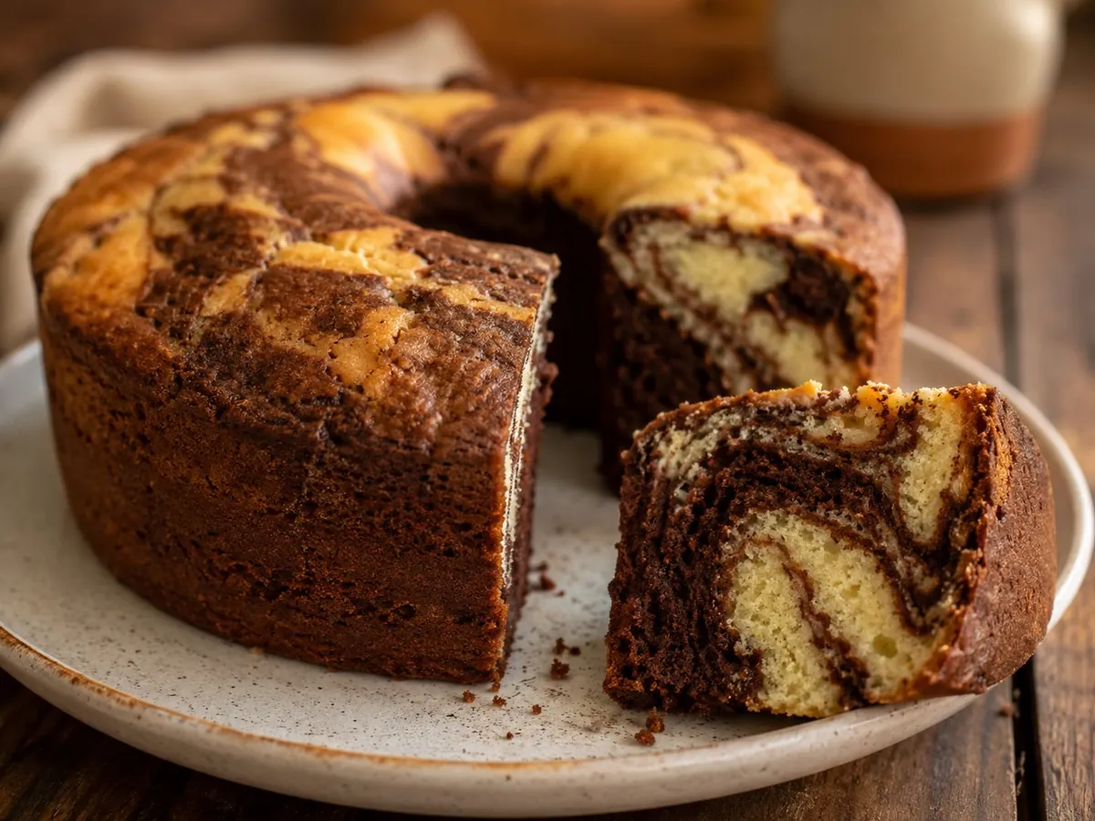 Bolo Mármore de Chocolate e Baunilha