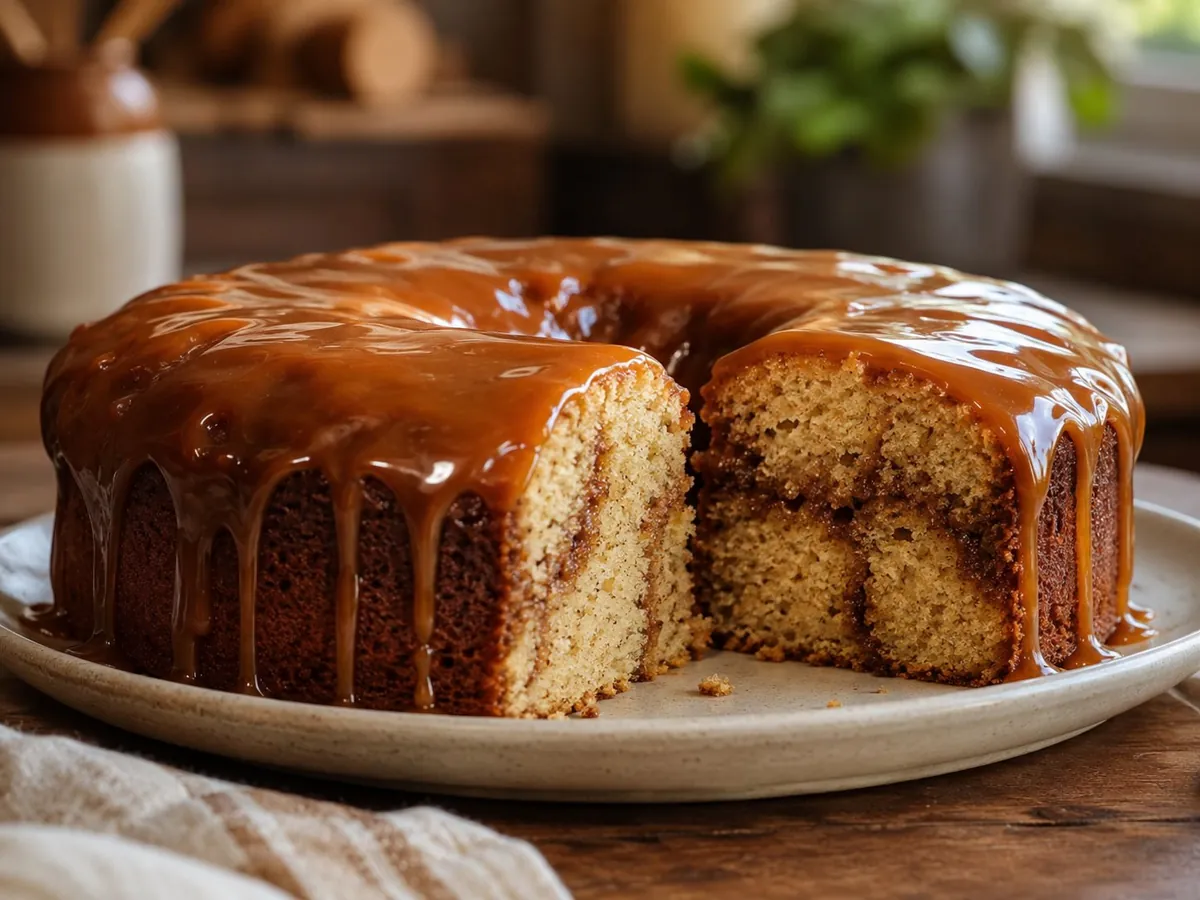 Bolo de Canela com Cobertura de Caramelo