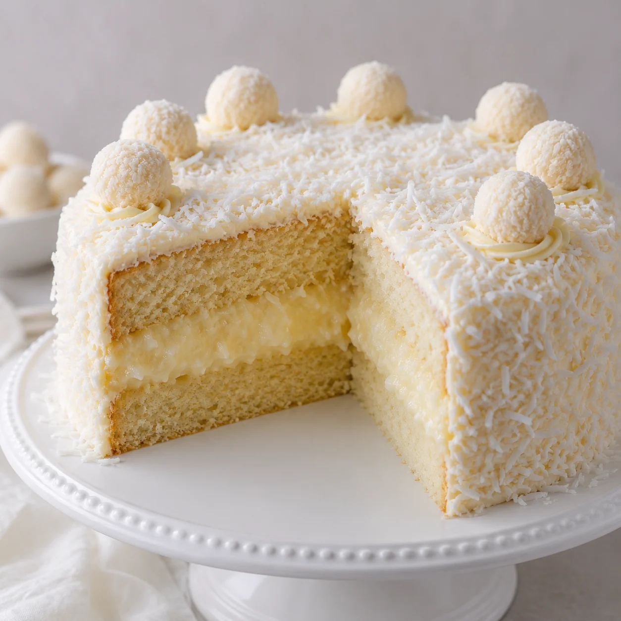 Bolo de Coco Recheado com Beijinho