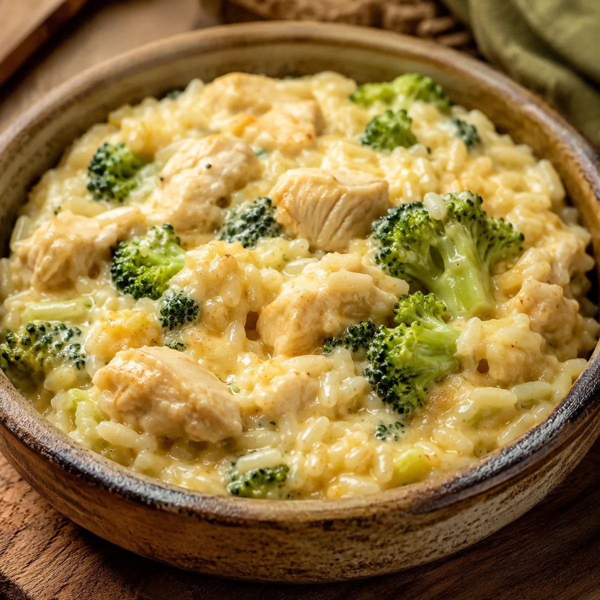 Arroz Cremoso com Brócolis e Frango