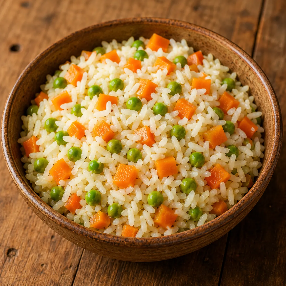 Arroz com Cenoura e Ervilhas