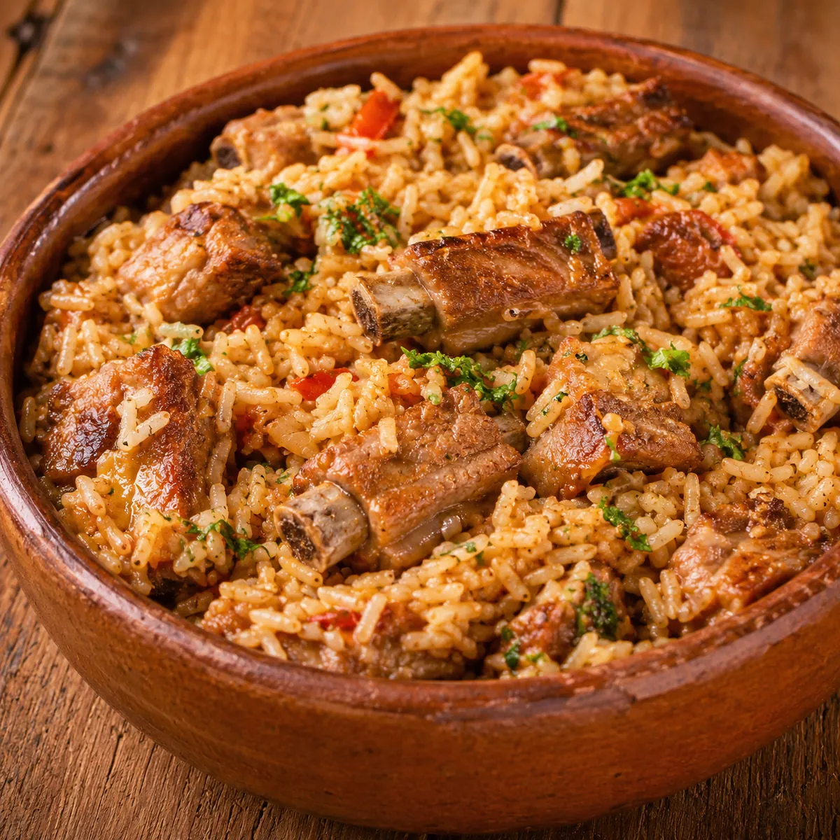 Arroz com Costelinha de Porco