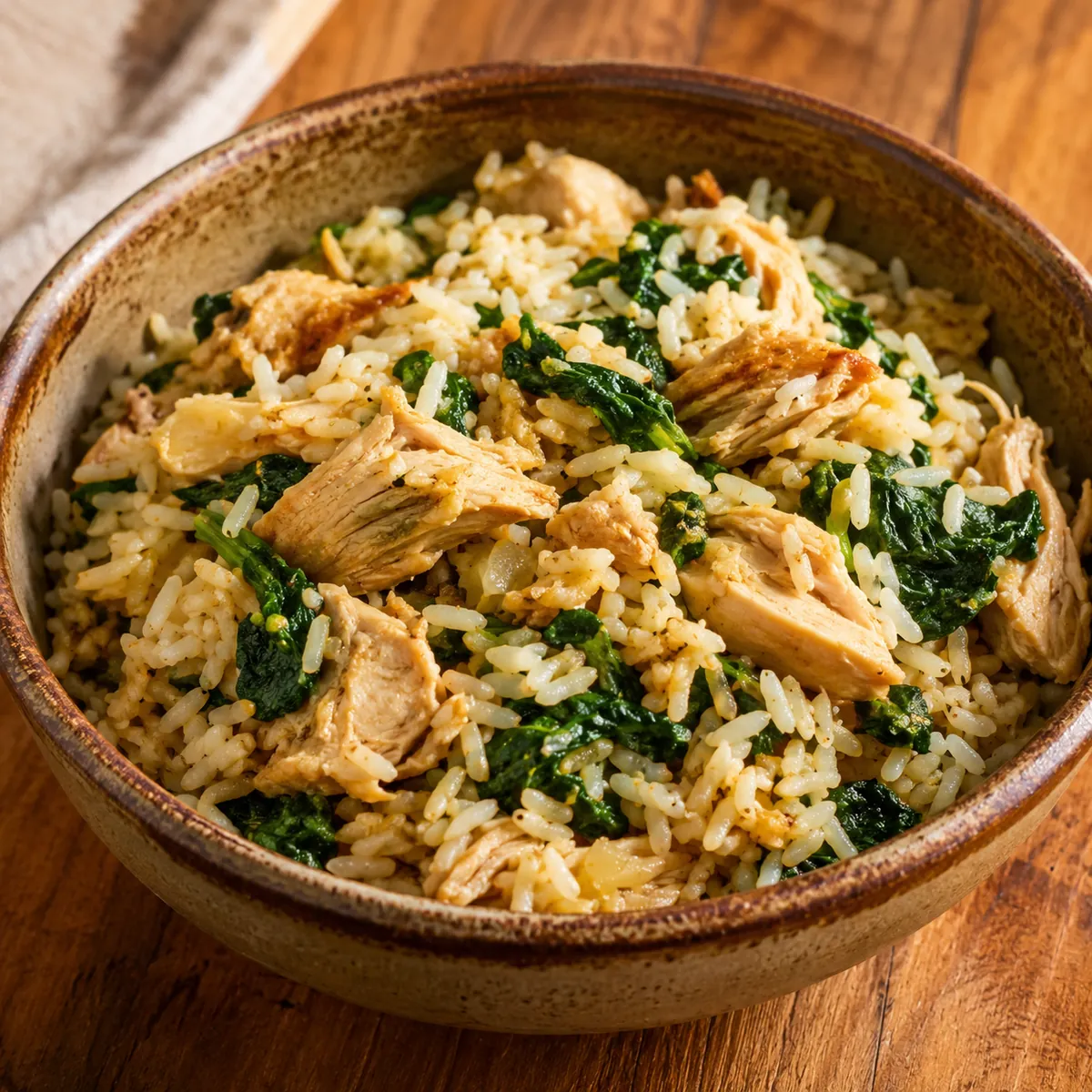 Arroz com Frango e Espinafre