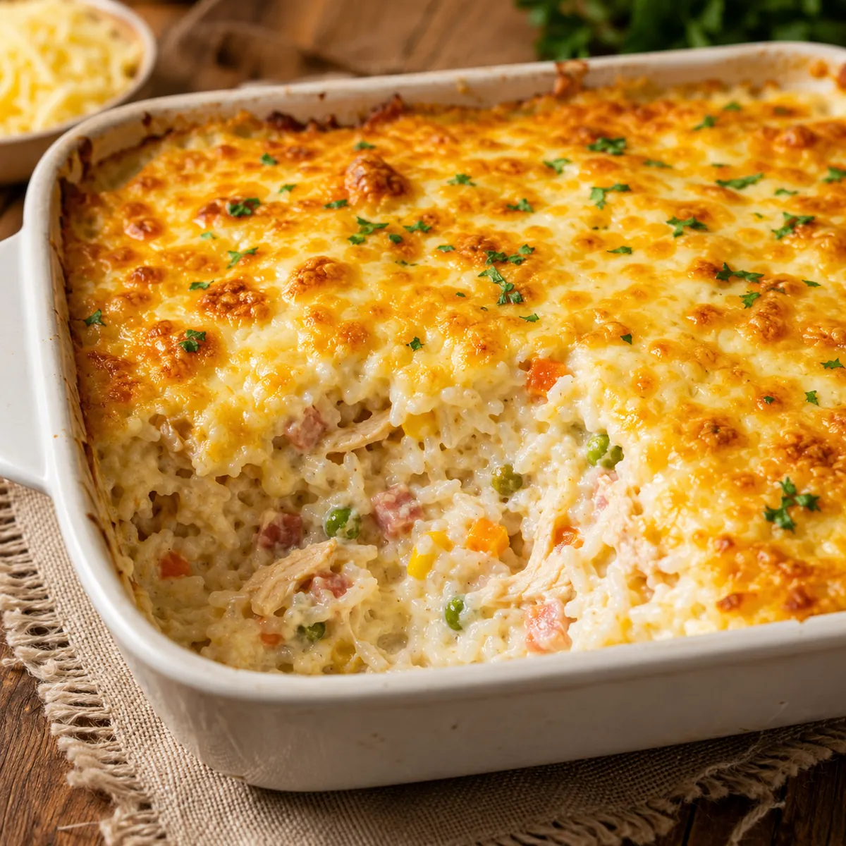 Arroz de Forno Cremoso com Queijo