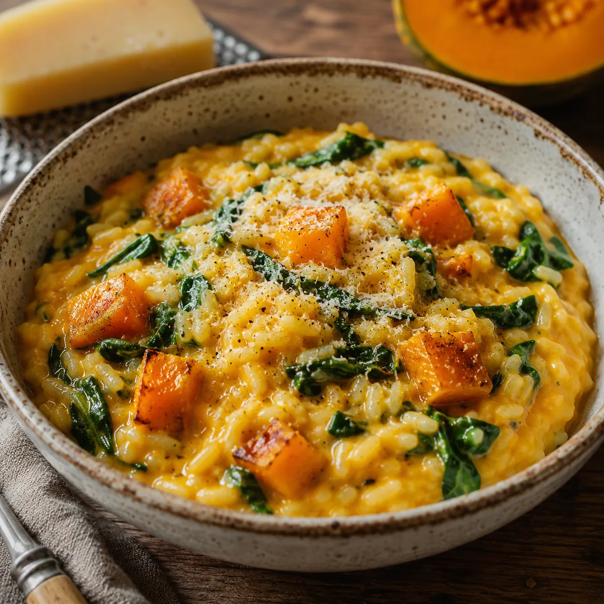 Risoto de Abóbora com Espinafre