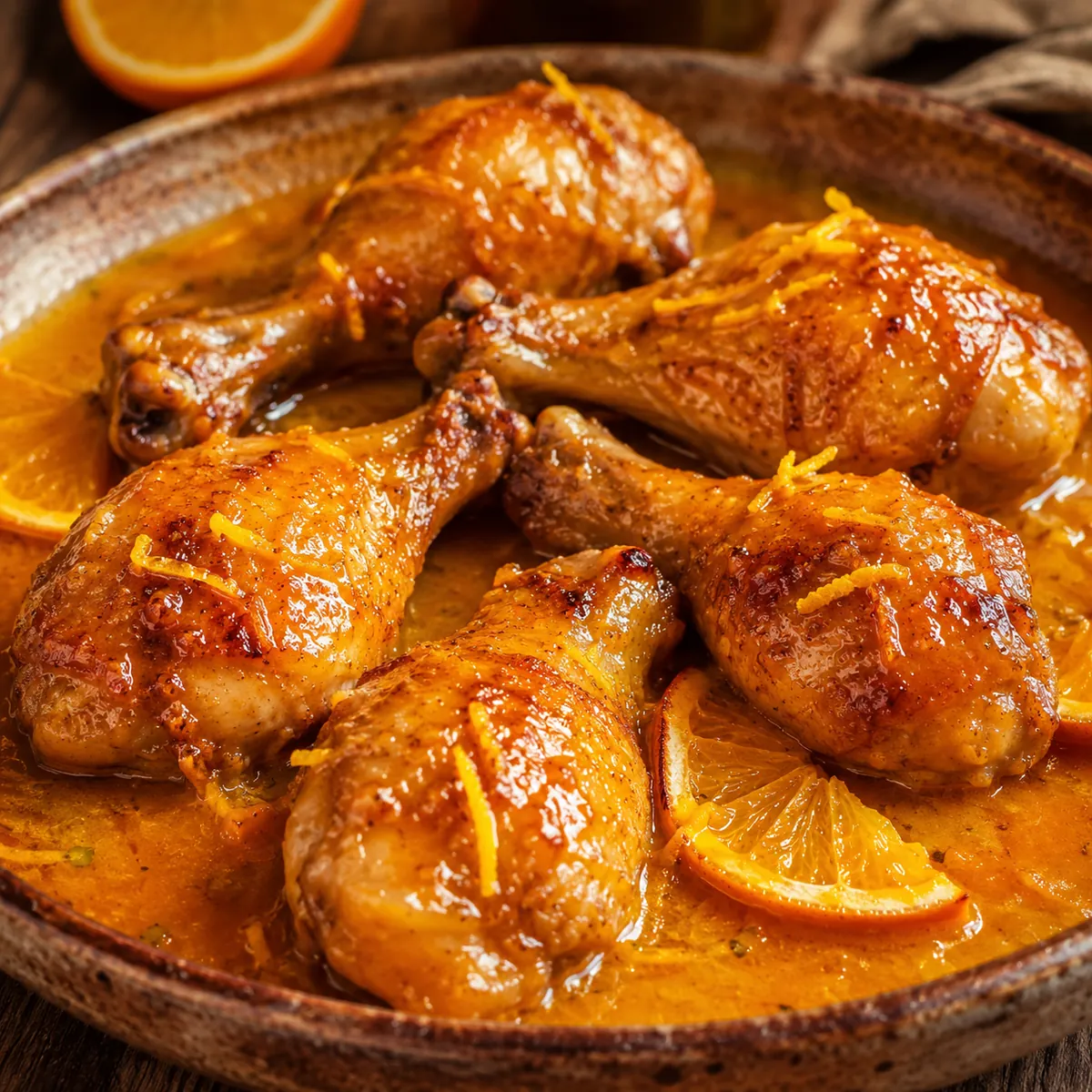 Coxa de Frango ao Molho de Laranja