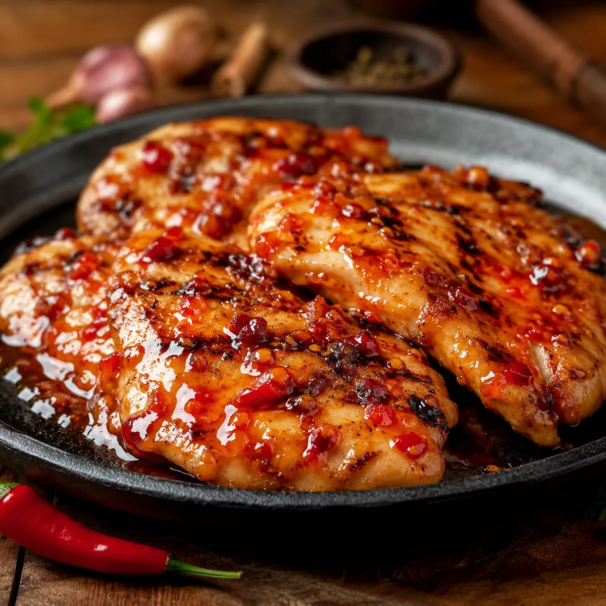 Frango Grelhado com Molho de Pimenta