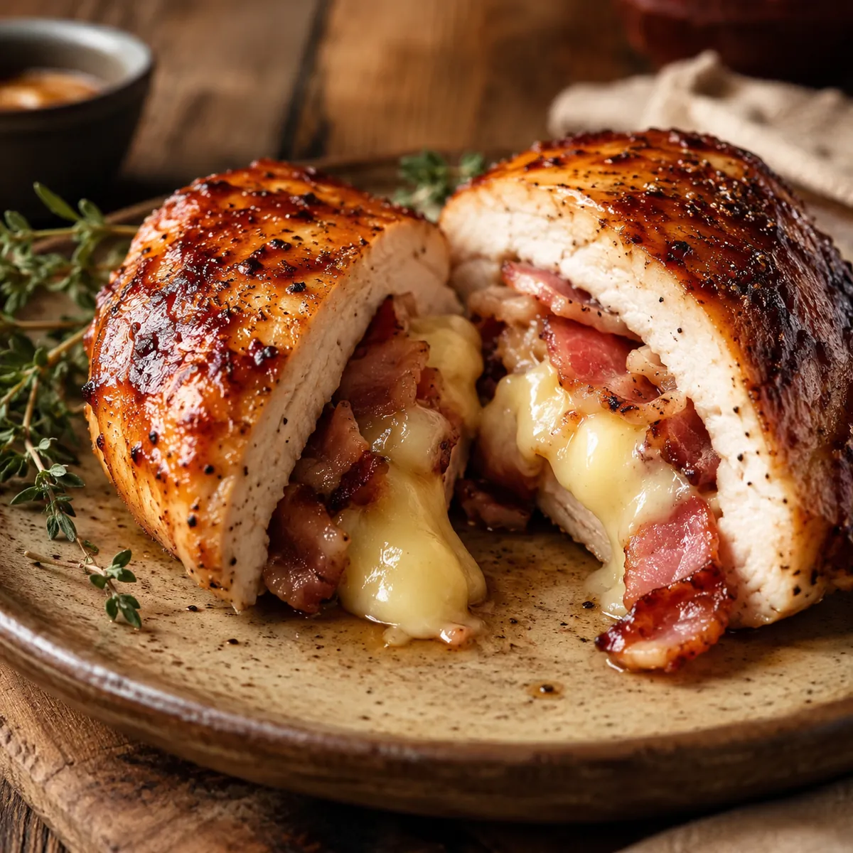 Frango Recheado com Bacon e Queijo