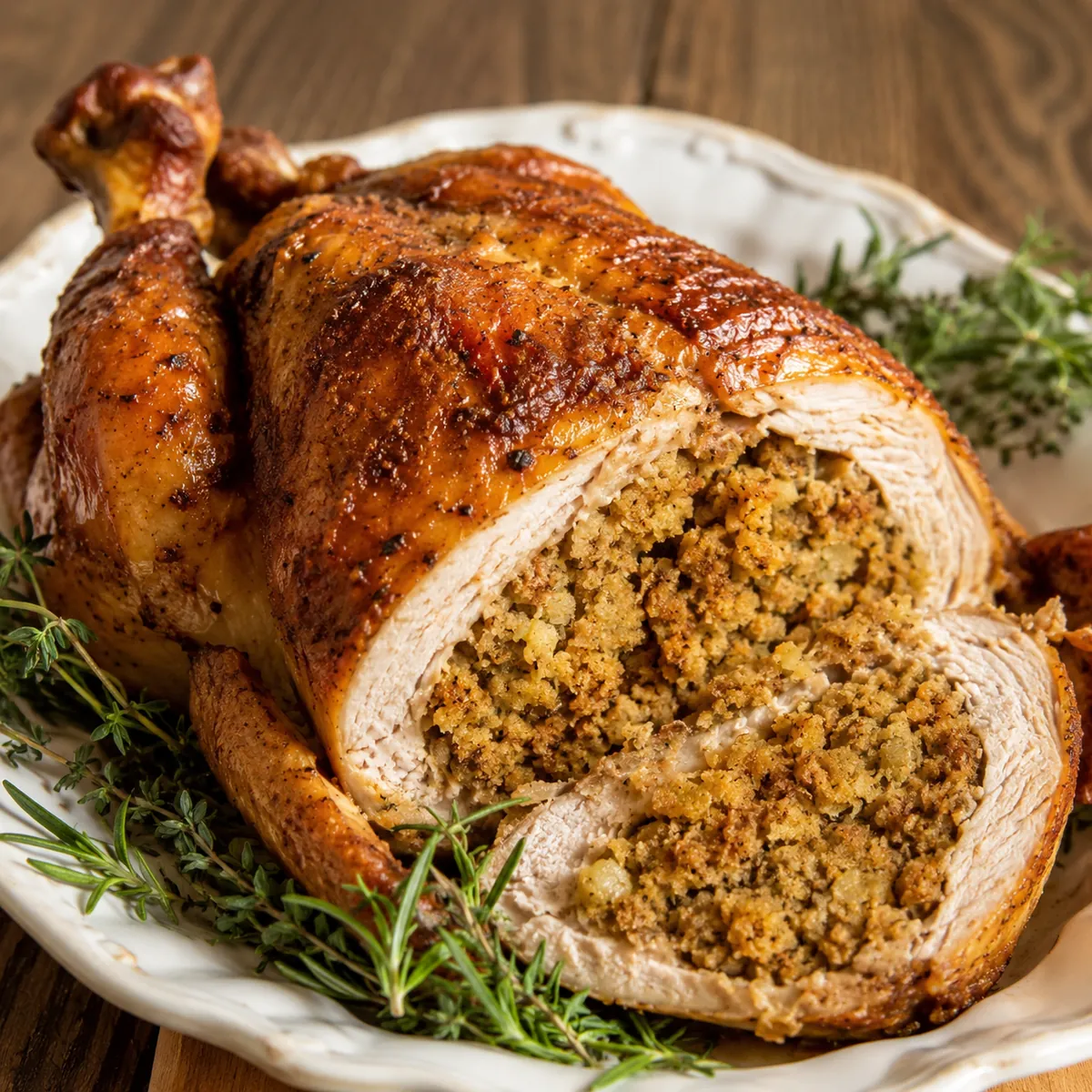 Frango Recheado com Farofa