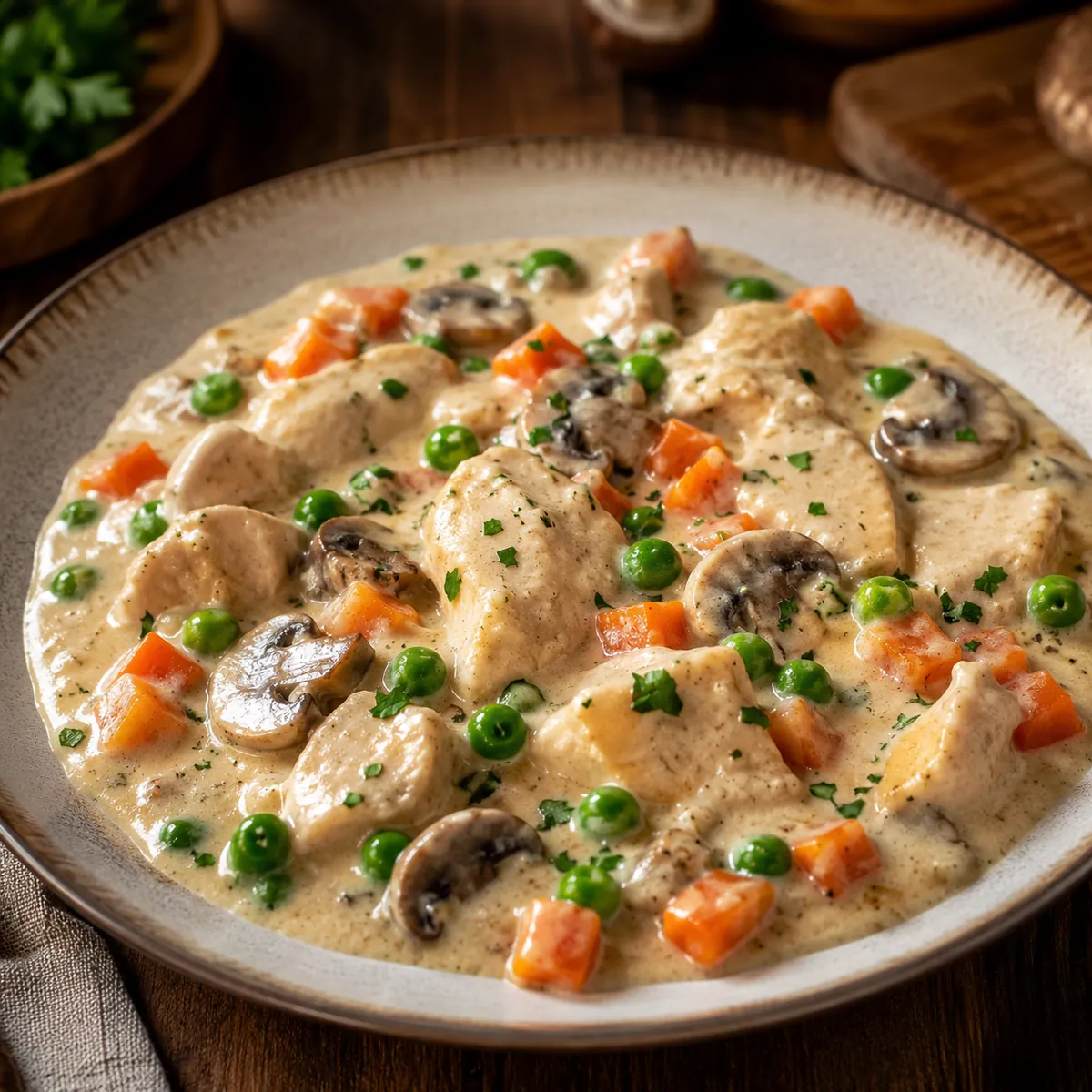 Frango à Rainha com Legumes