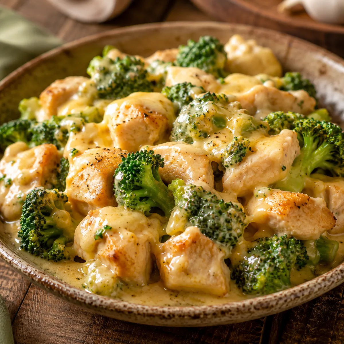 Frango com Brócolis e Molho de Queijo