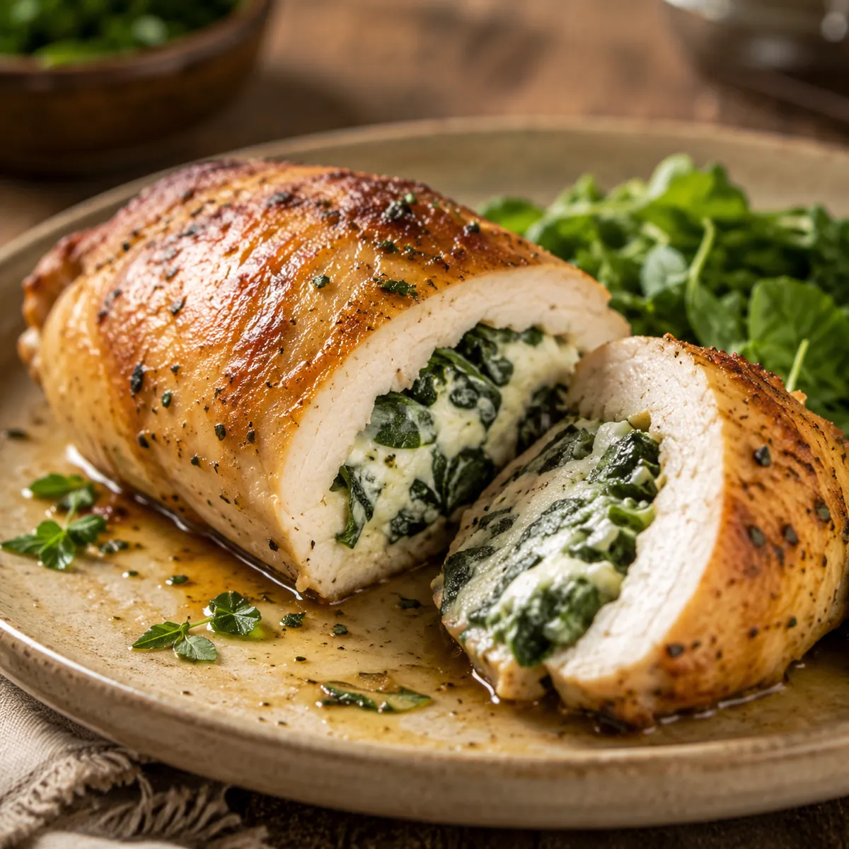Peito de Frango Recheado com Espinafre e Ricota