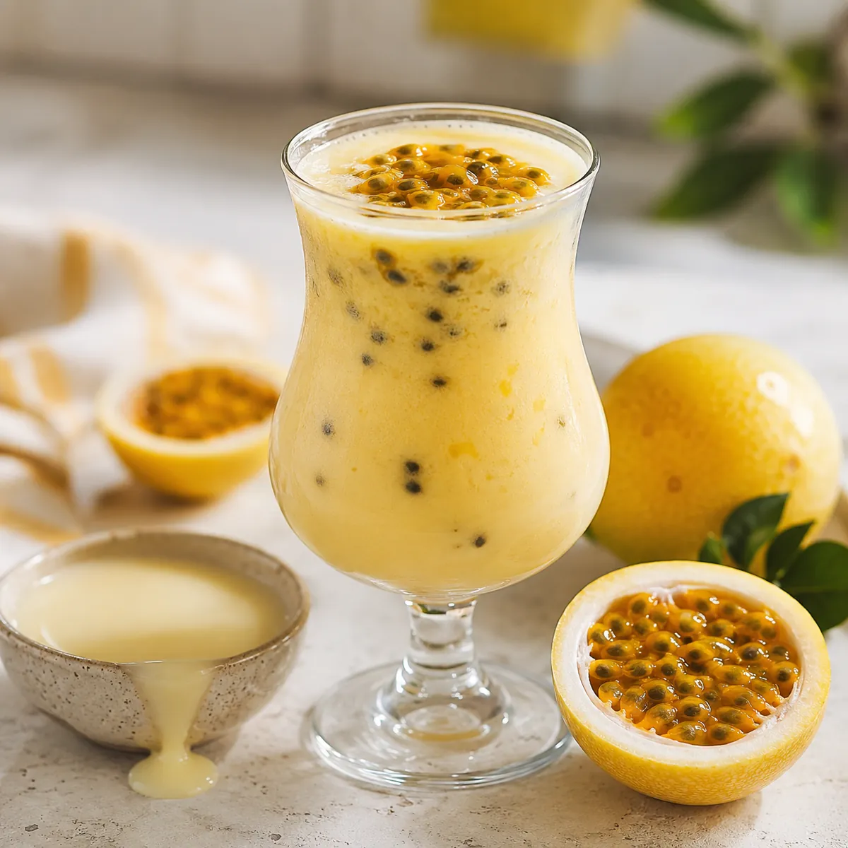 Batida de Maracujá com Leite Condensado