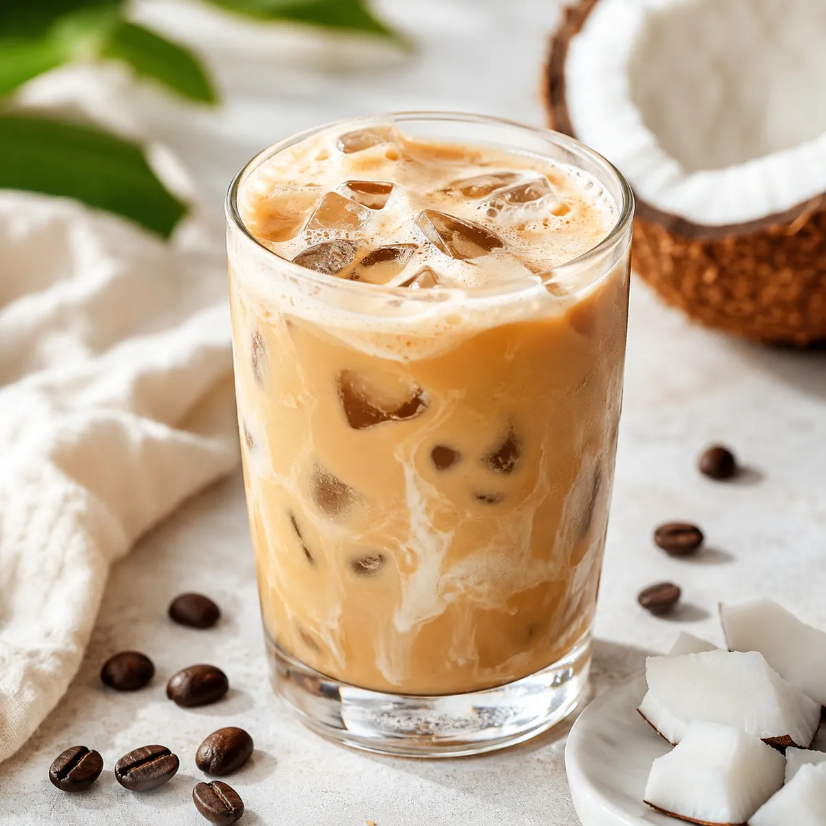 Café Gelado Cremoso com Leite de Coco