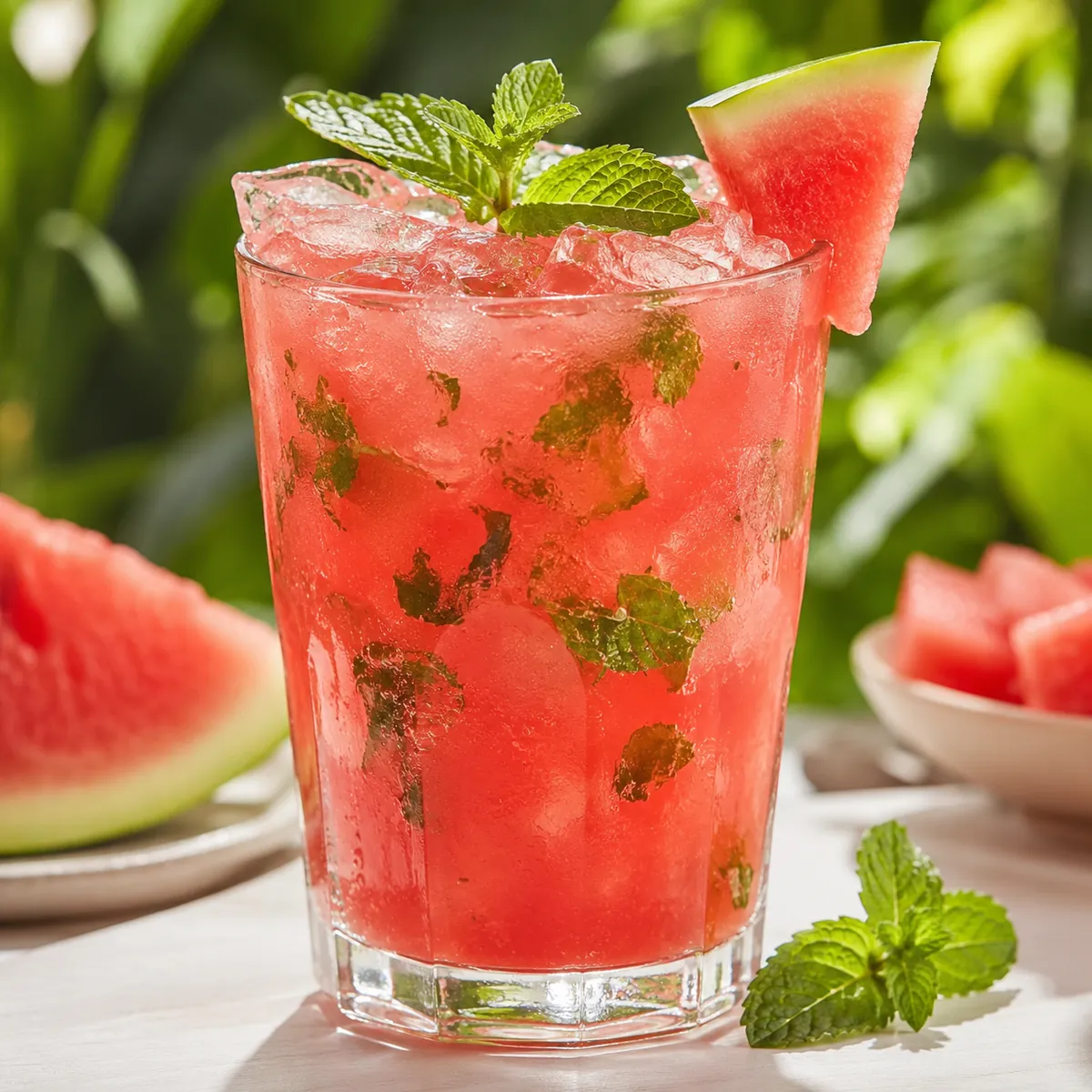 Drink de Melancia com Hortelã