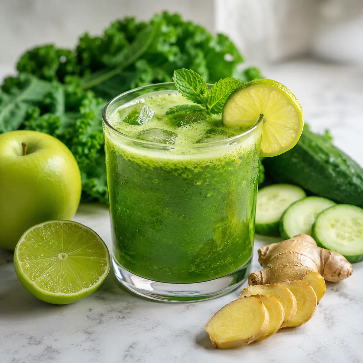 Suco Detox Verde com Gengibre