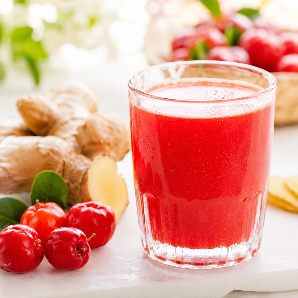 Suco de Acerola com Gengibre