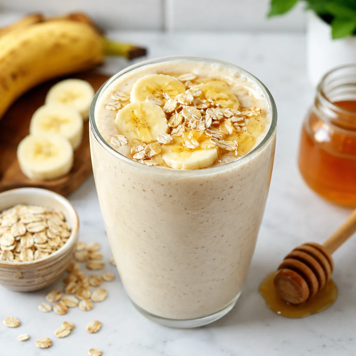 Vitamina de Banana com Aveia e Mel