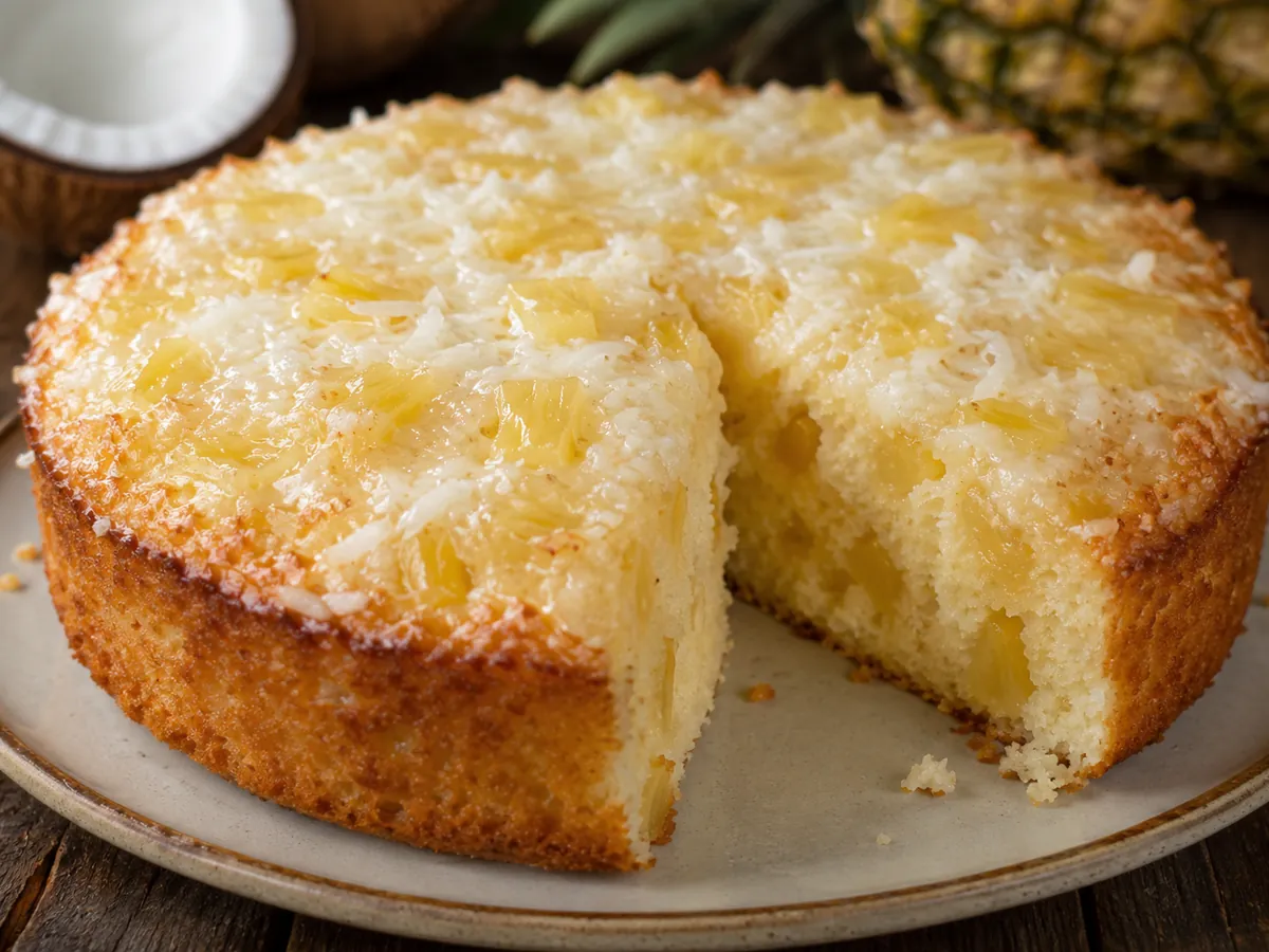 Bolo de Abacaxi com Coco