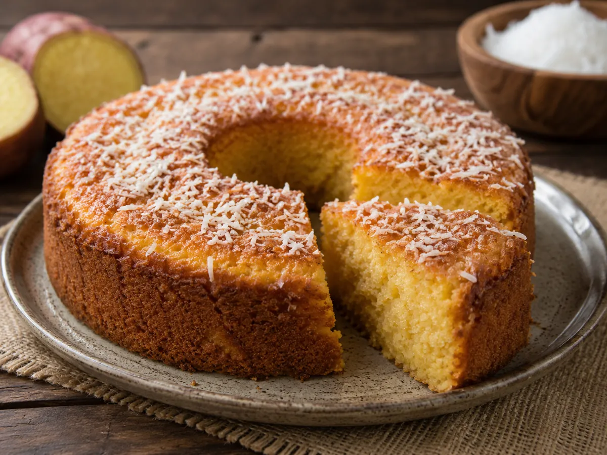 Bolo de Batata Doce com Coco