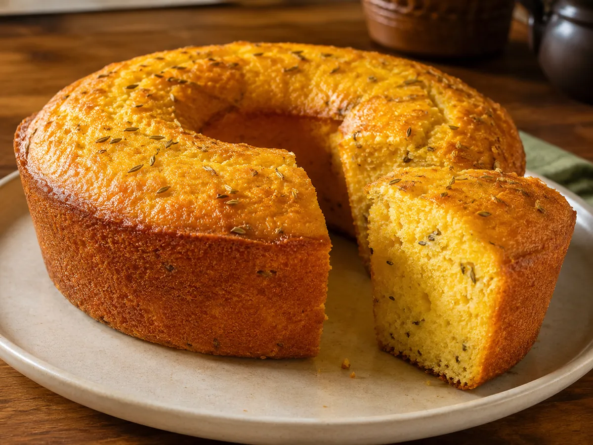Bolo de Fubá com Erva-Doce
