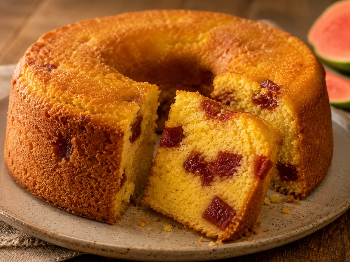 Bolo de Fubá com Goiabada