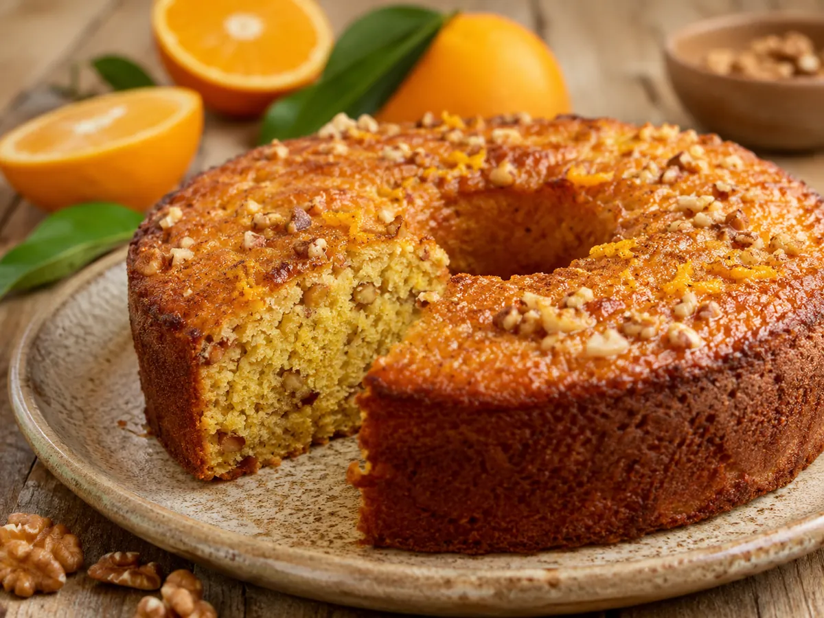 Bolo de Laranja com Nozes
