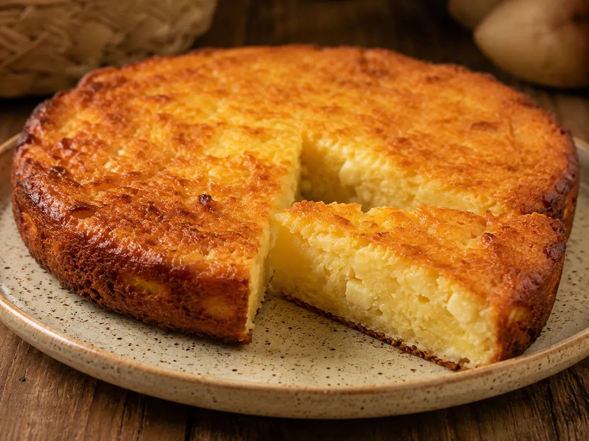 Bolo de Macaxeira com Queijo Coalho