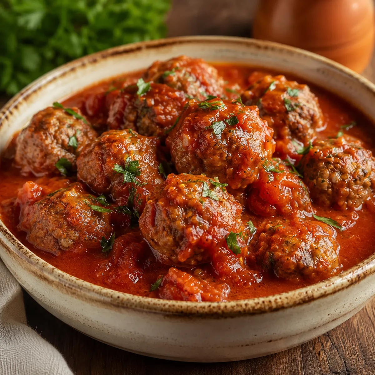 Almôndegas Caseiras com Molho de Tomate