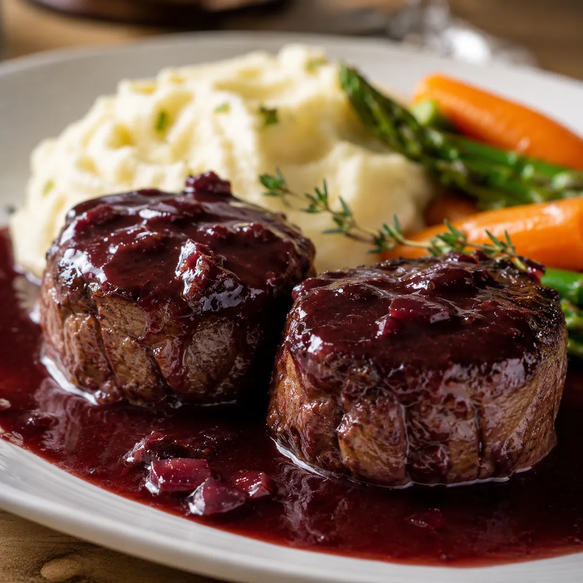 Medalhão de Filé Mignon ao Molho de Vinho Tinto