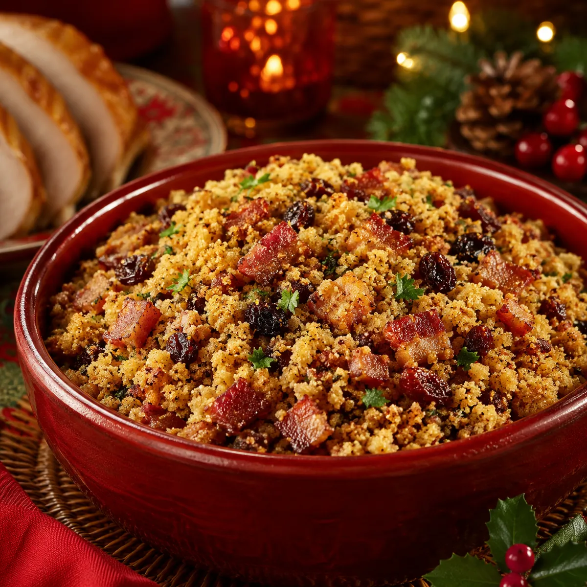Farofa de Natal com Bacon e Passas