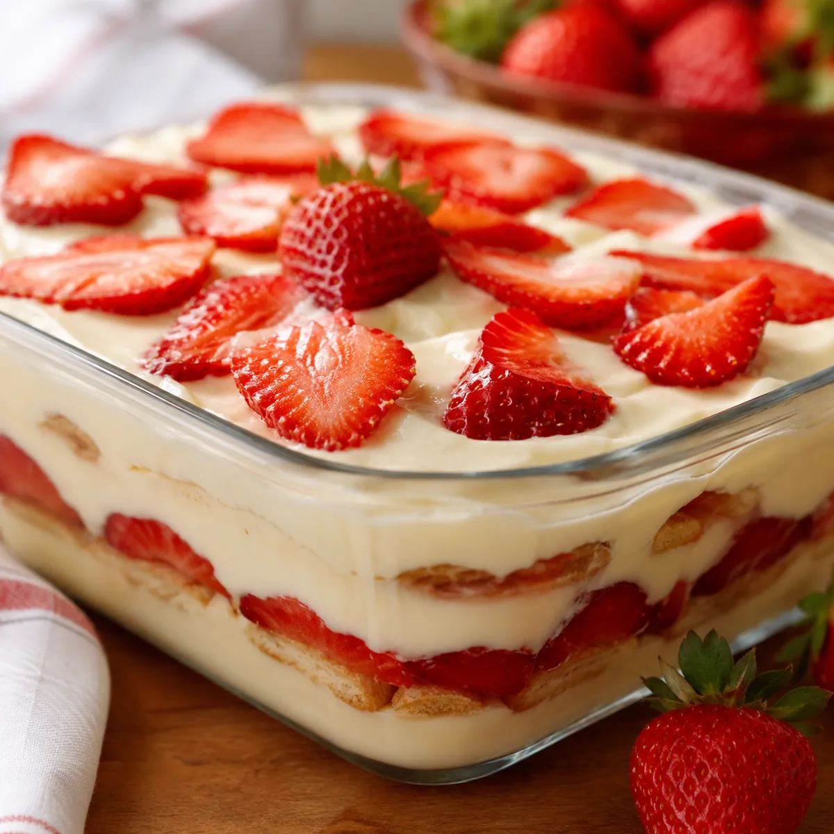 Pavê de Morango com Creme
