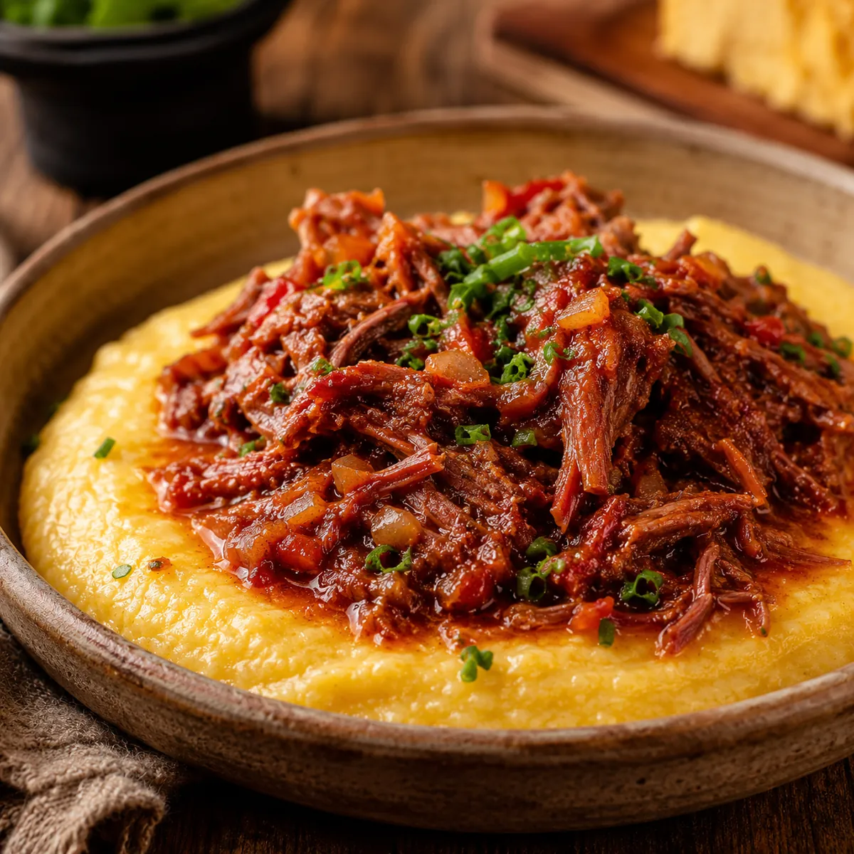 Polenta com Ragu de Carne Seca