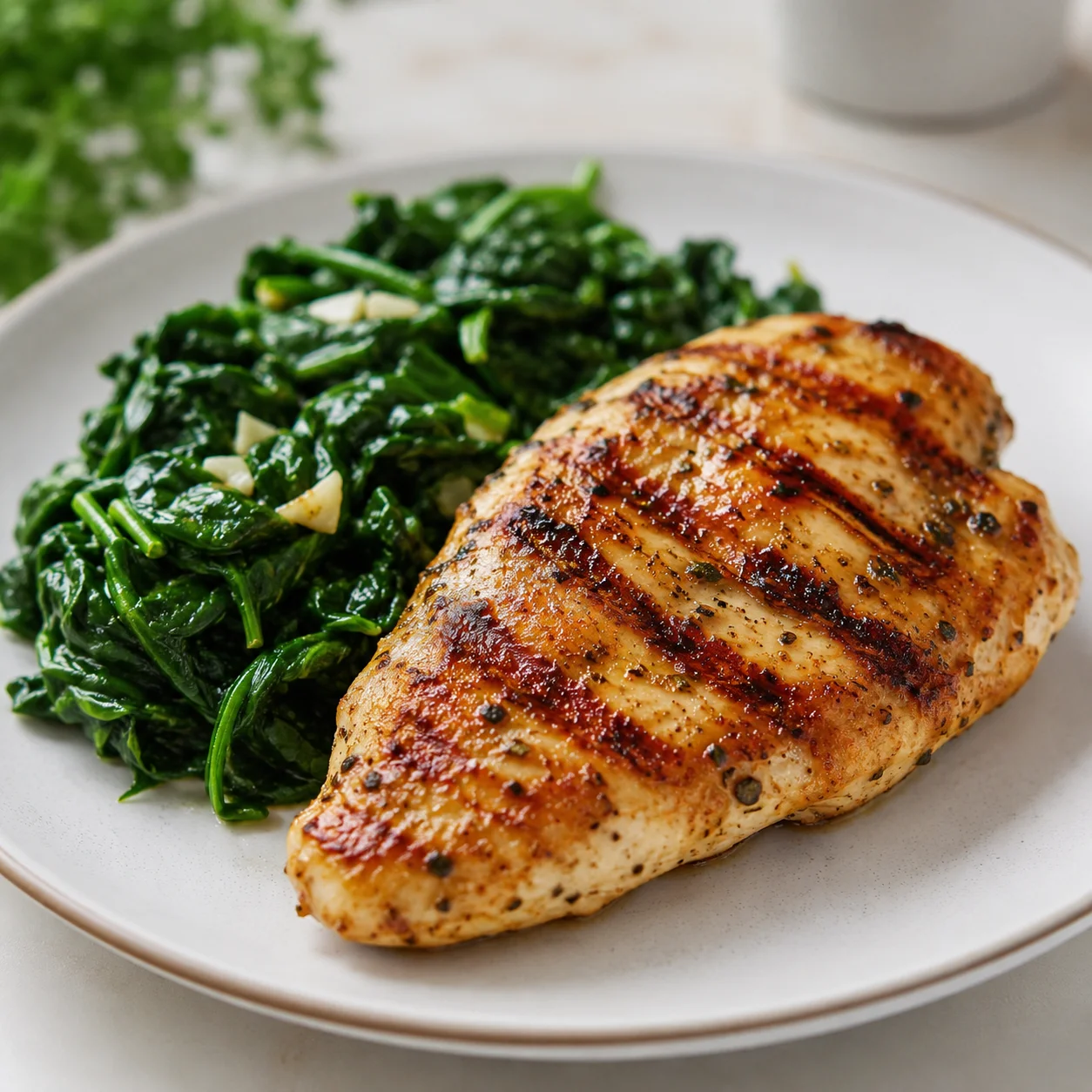 Frango Grelhado Low Carb com Espinafre