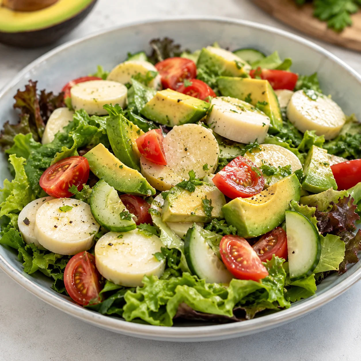 Salada de Palmito Low Carb com Abacate