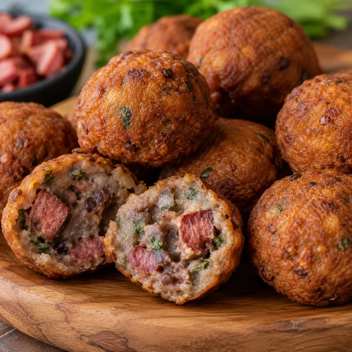 Bolinho de Feijão com Calabresa