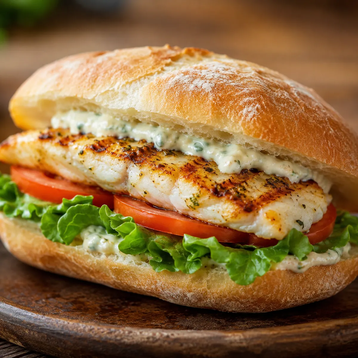 Sanduíche de Peixe Grelhado
