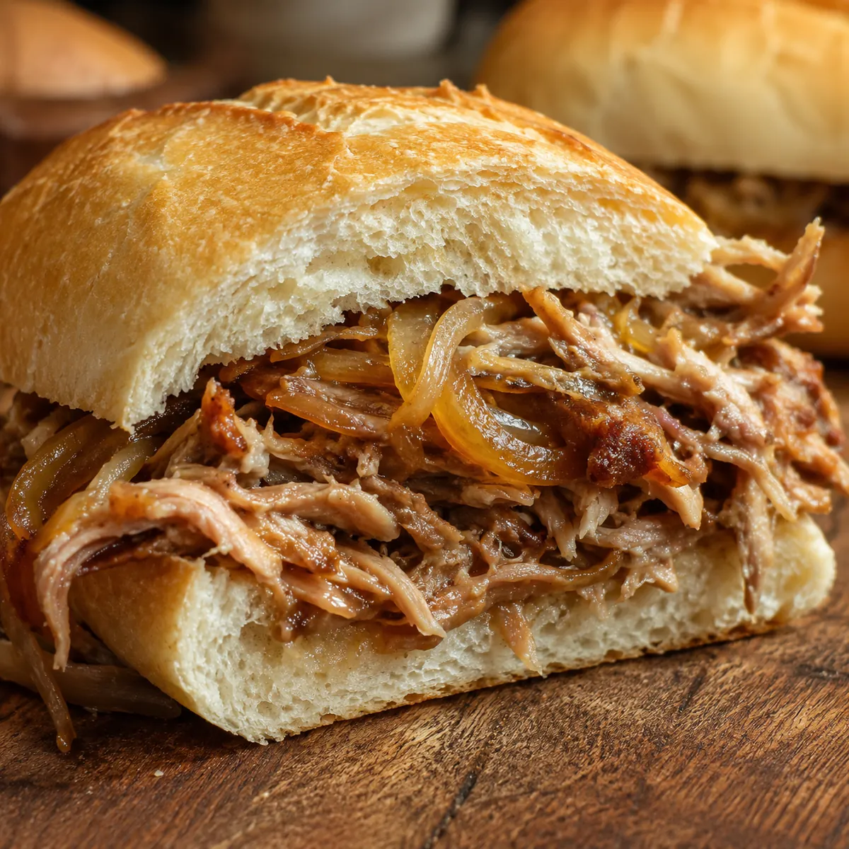 Sanduíche de Pernil Desfiado