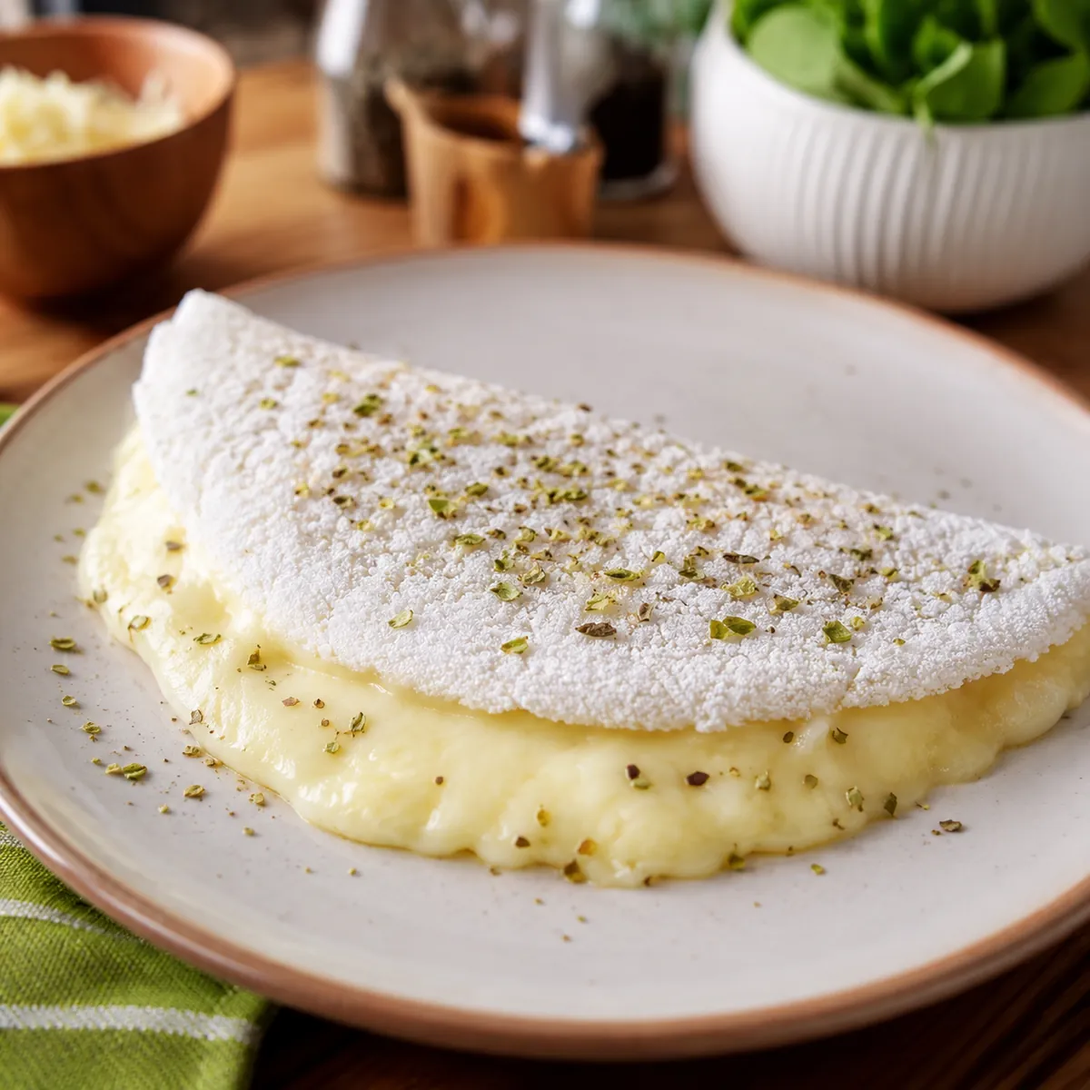 Tapioca Recheada com Queijo e Oregano