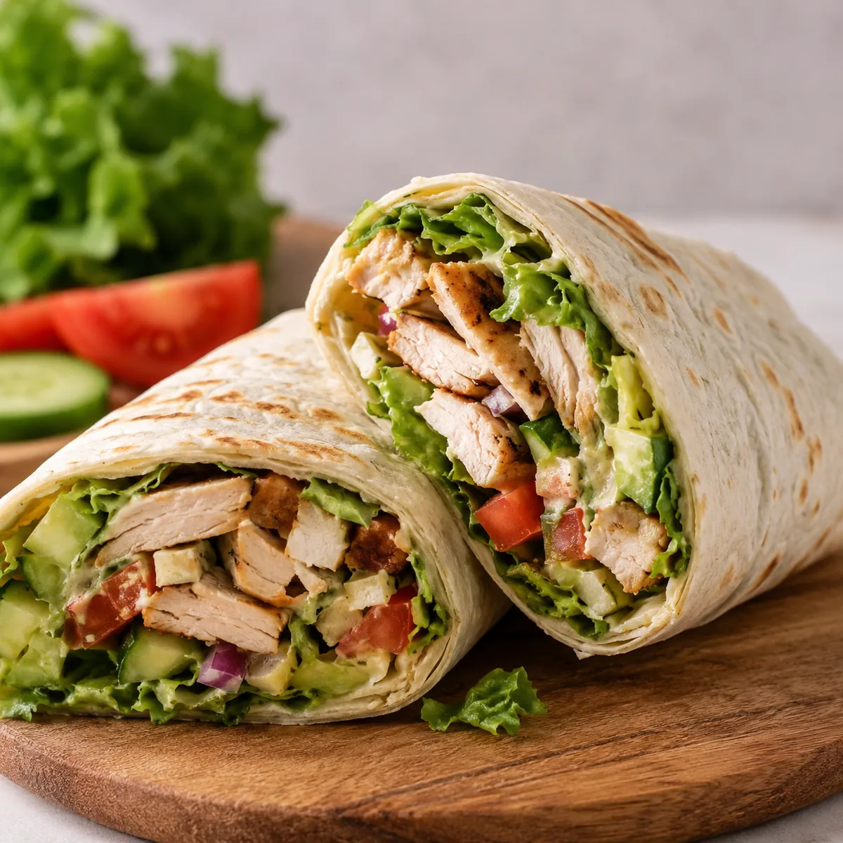 Wrap de Frango com Salada