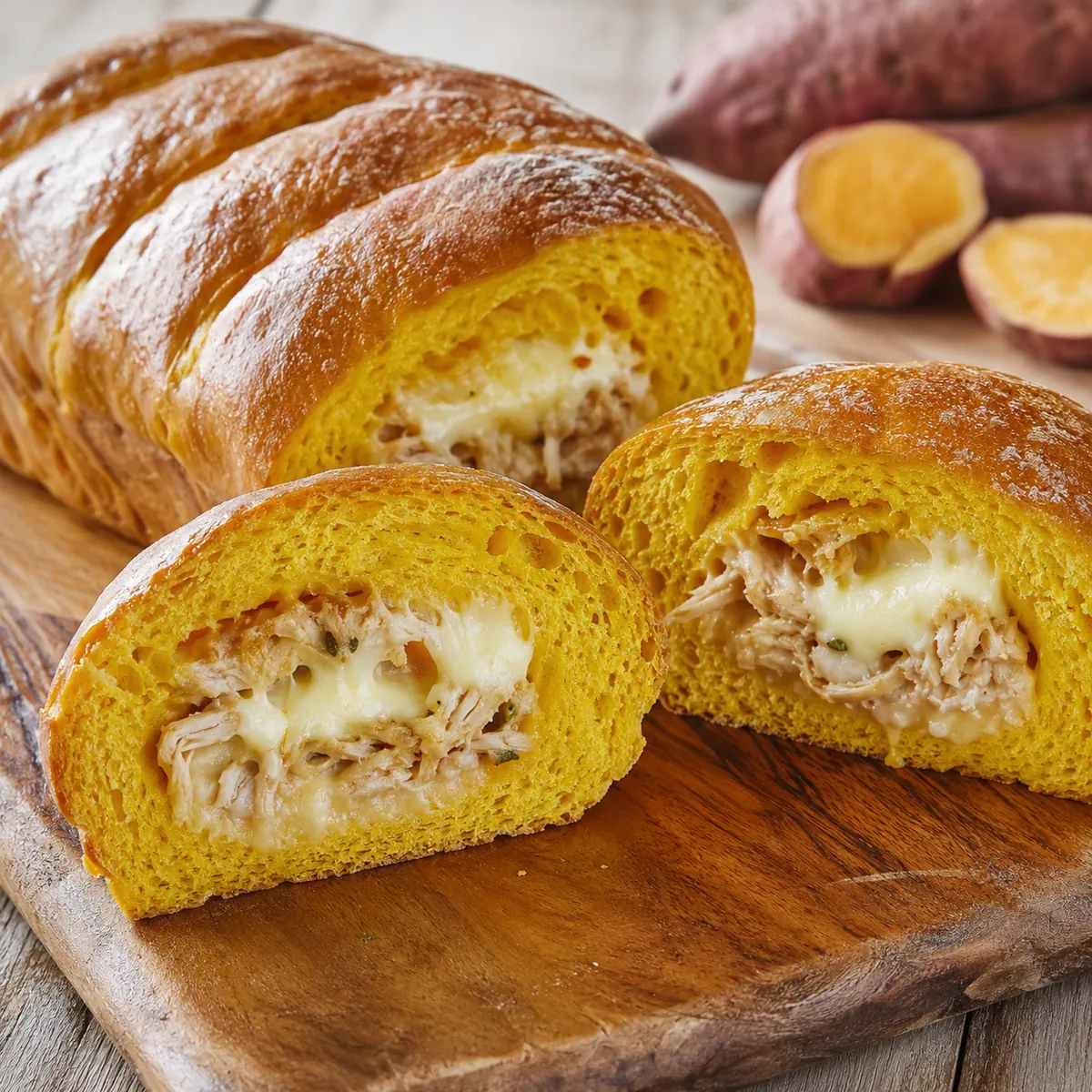 Pão de Batata Doce Recheado