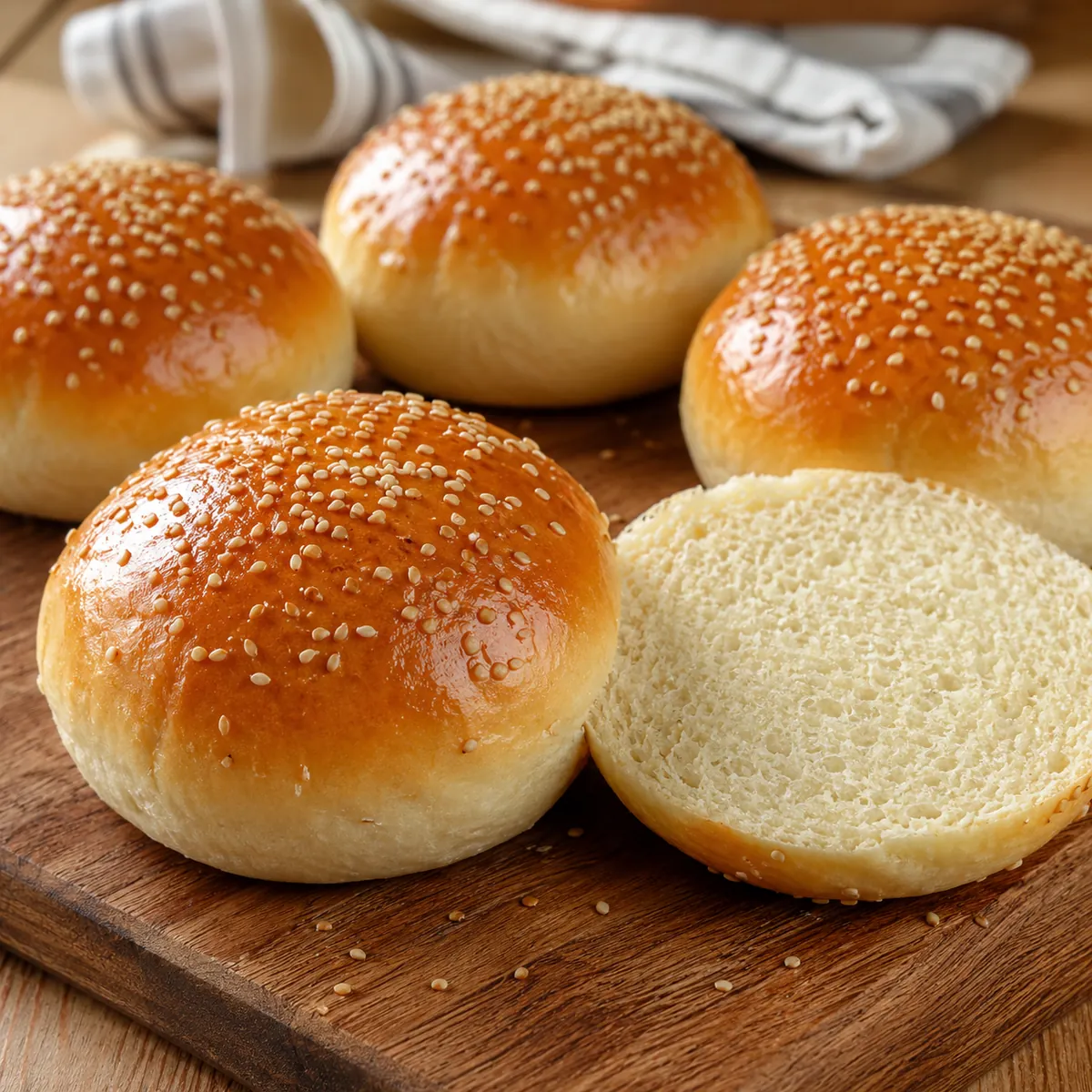 Pão de Hambúrguer Caseiro