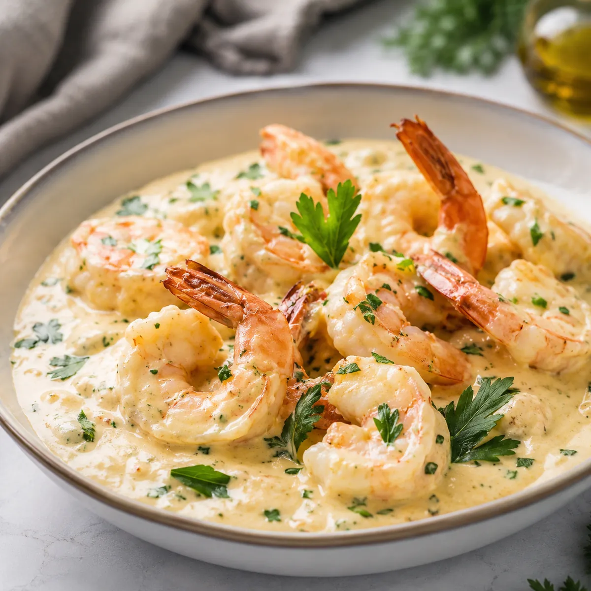 Camarão ao Creme de Queijo