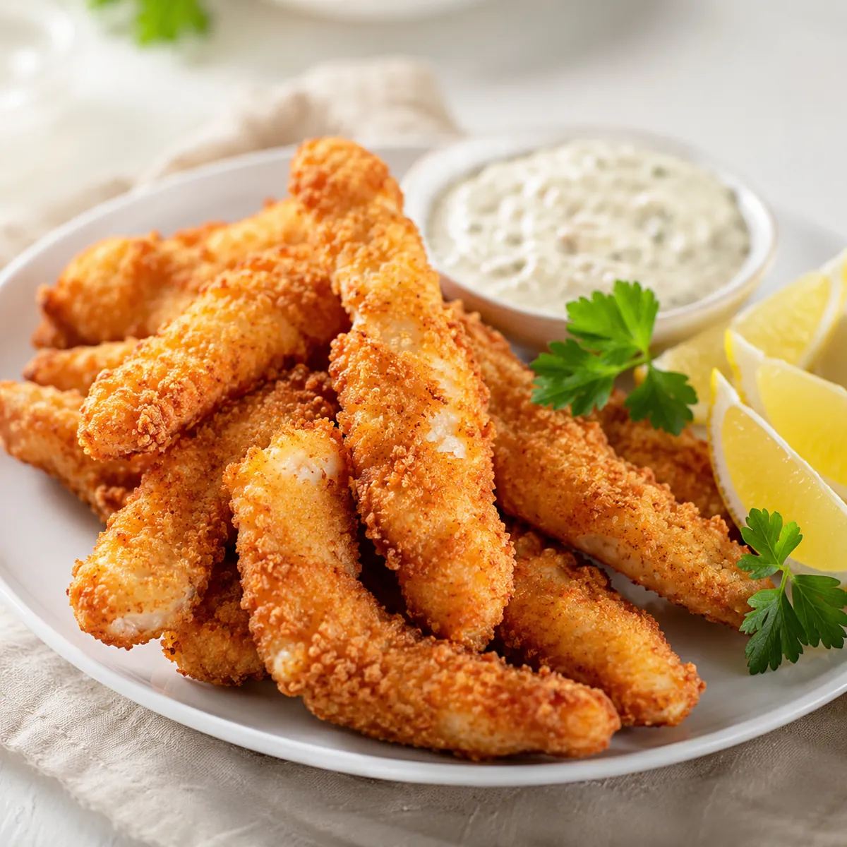 Iscas de Peixe ao Molho Tártaro