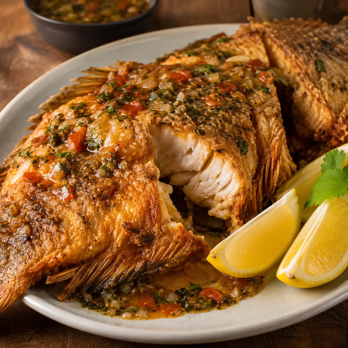 Peixe Frito com Molho