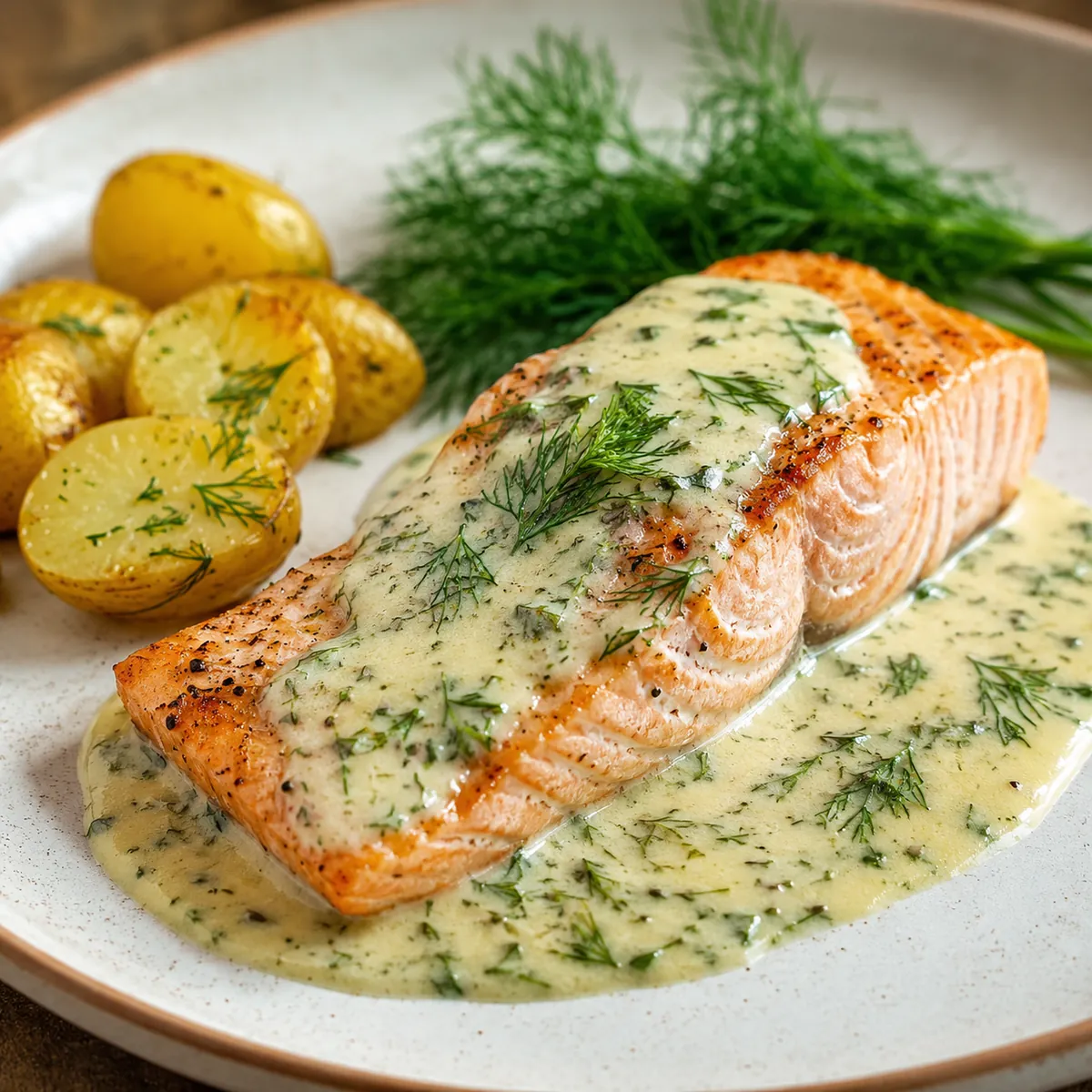 Salmão ao Molho de Endro