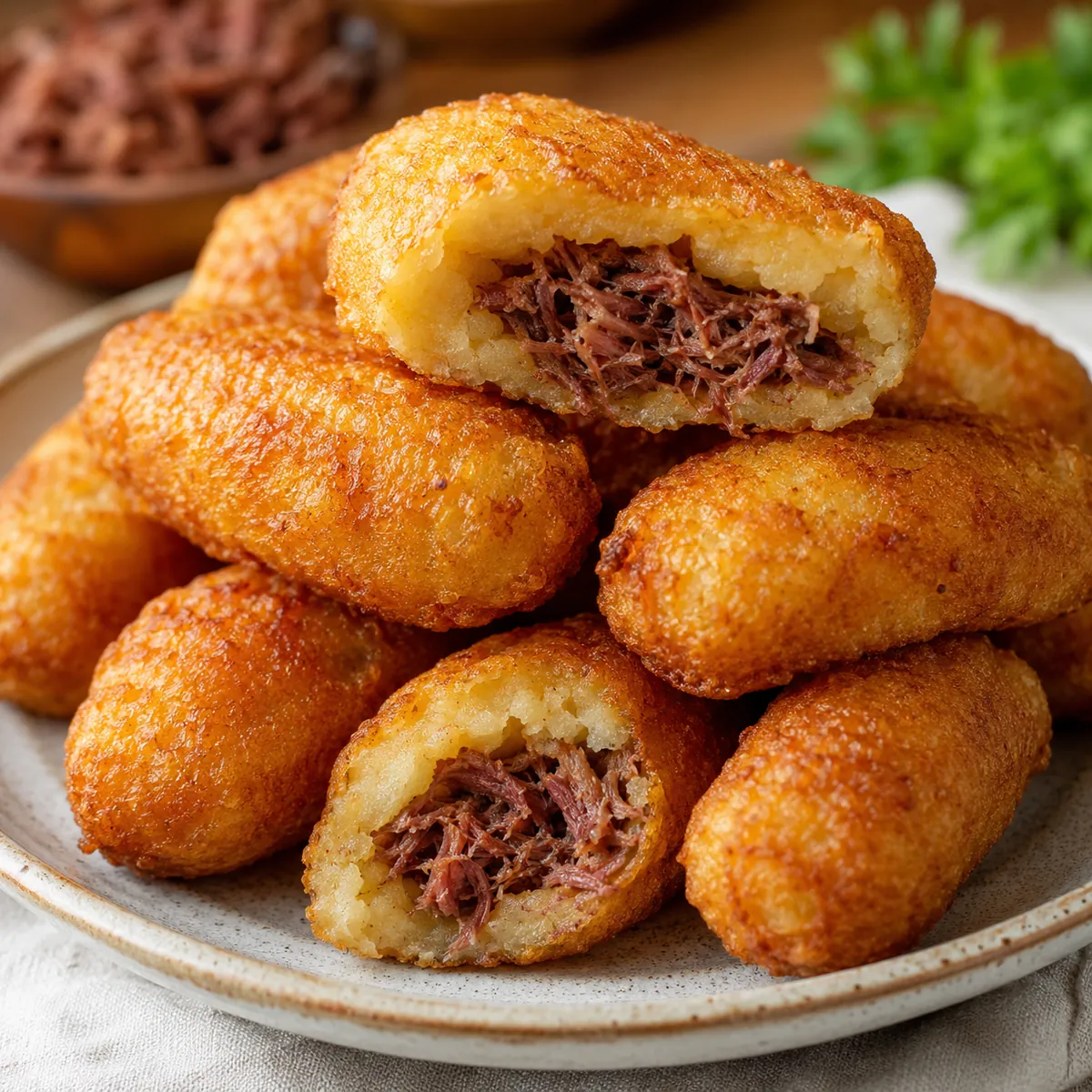 Bolinho de Mandioca com Carne Seca