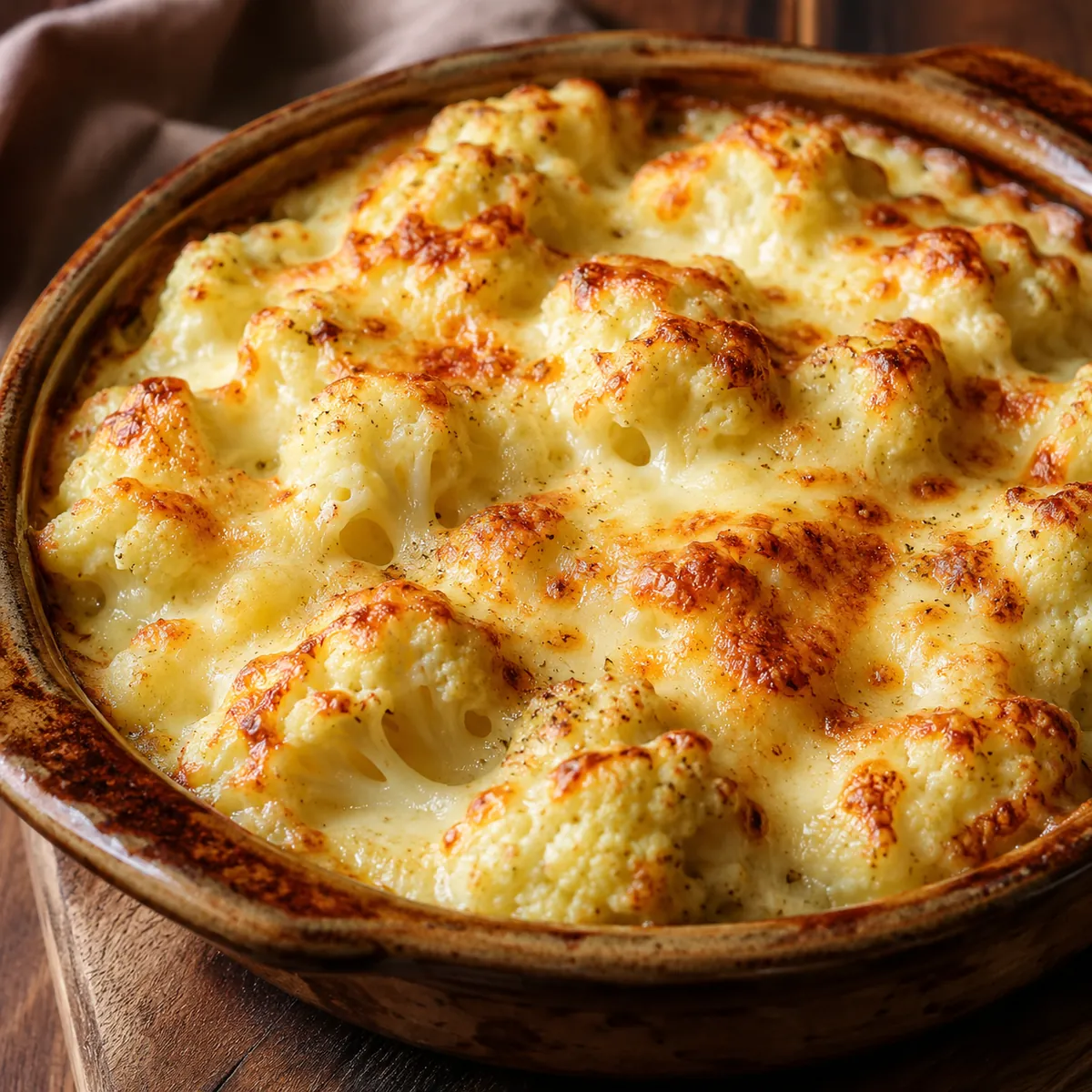 Couve-flor Gratinada com Queijo