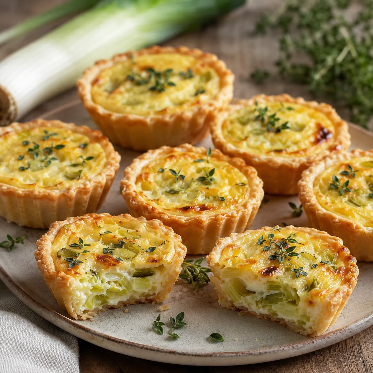 Mini Quiche de Alho Poró