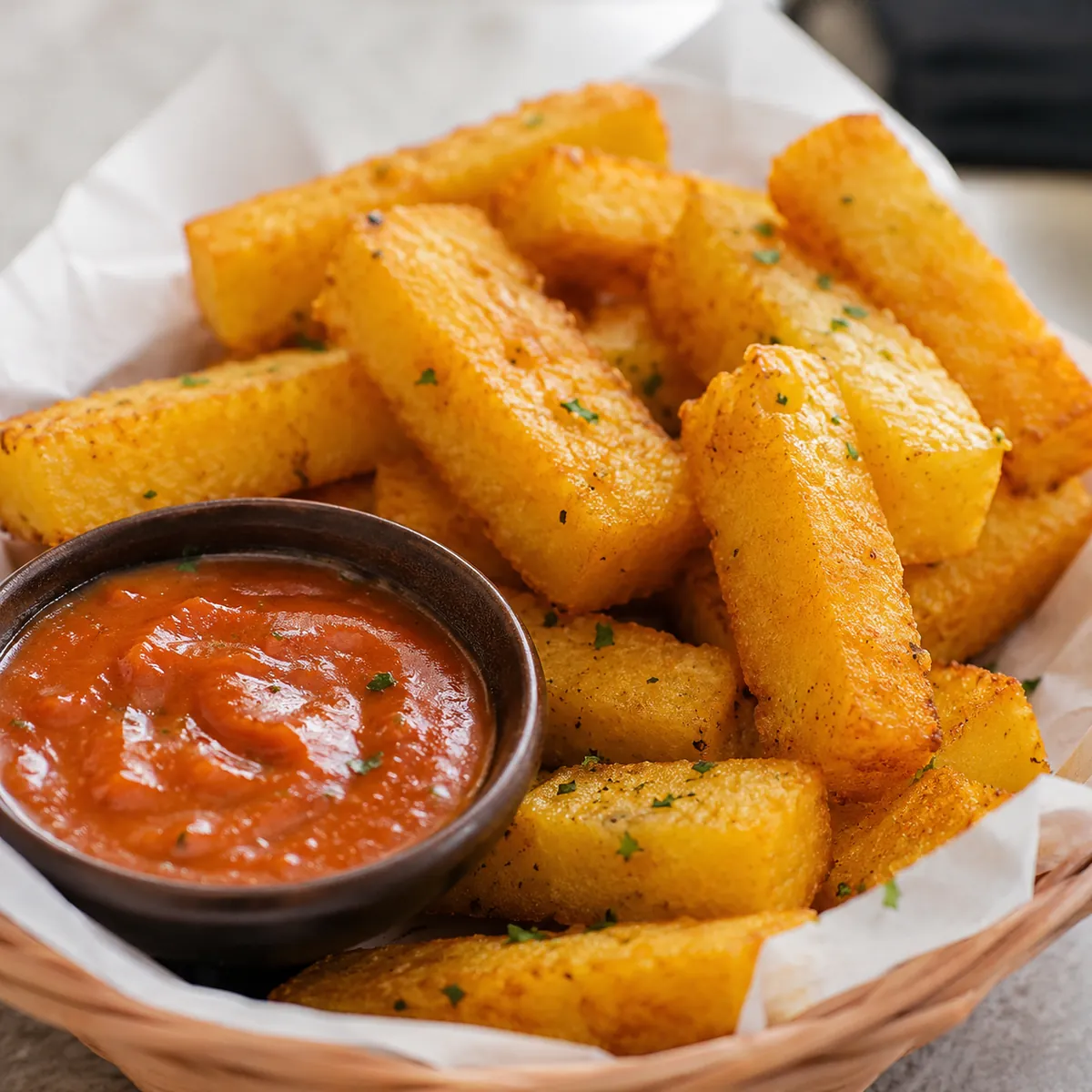 Polenta Frita com Molho